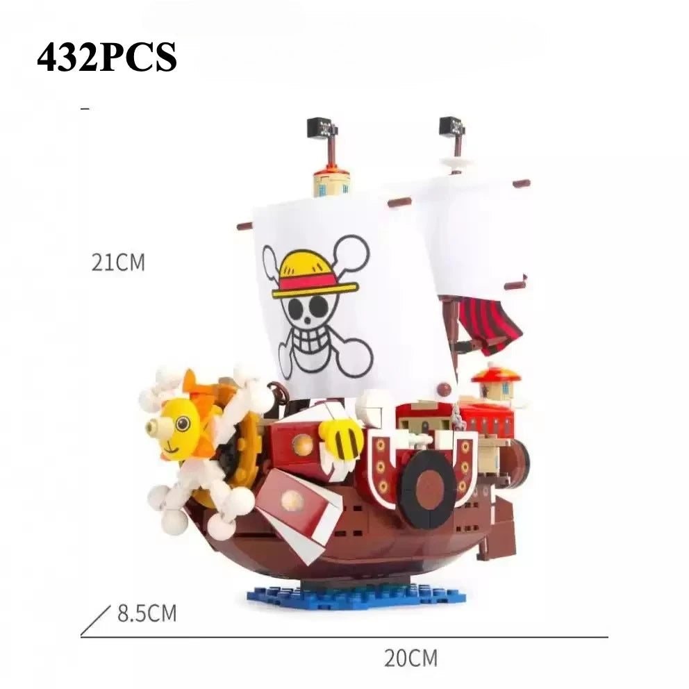 One Piece Thousand Sunny Pirate Ship Building Block Set with 9 Figures