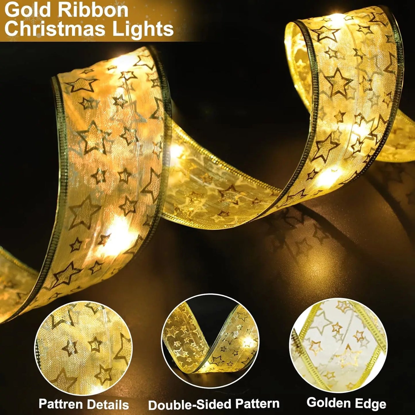 Christmas Ribbon Fairy Lights – DIY Bow String Tree Ornaments