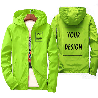 Custom Print Men's Waterproof Windbreaker Jacket – Personalized Hoodie