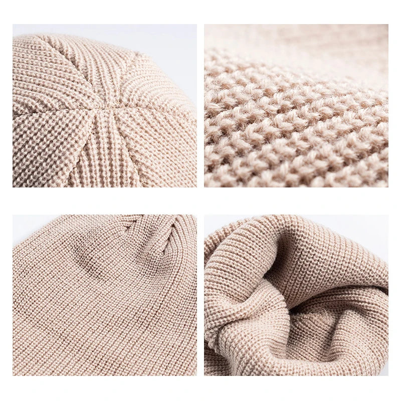 Knit Winter Beanie – Unisex Solid Color Warm Hat