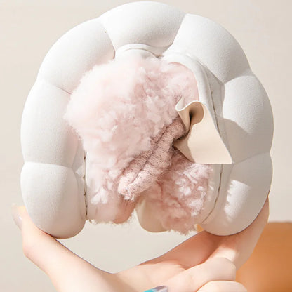 Women's Fur Slippers with Bow – Cozy Indoor House Shoes