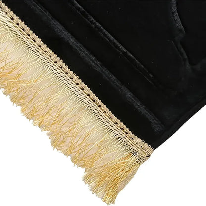 Islamic Prayer Rug – Thick Soft Flannel Mat with Tassels, Anti-Slip