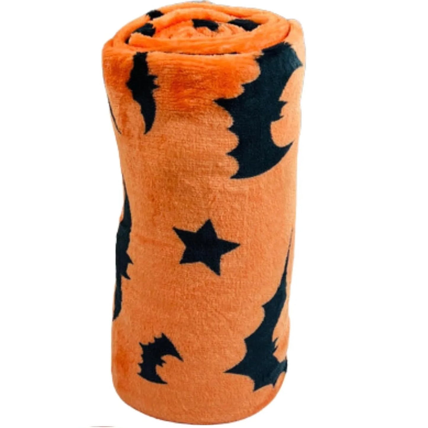 Halloween Bat Print Flannel Throw Blanket – Soft, Cozy & Versatile