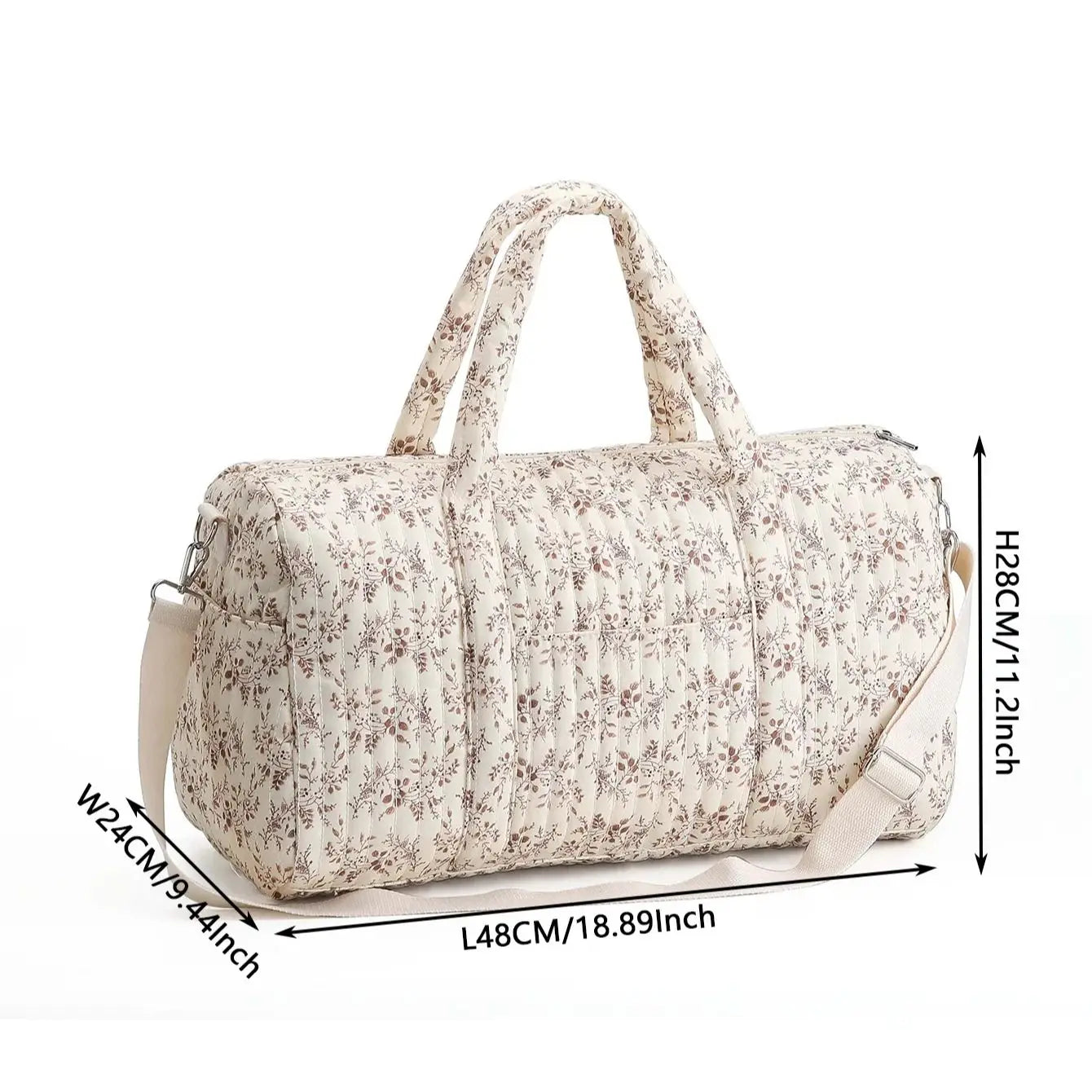 Large Diaper Bag Floral Quilted Mommy Travel Tote