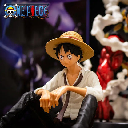 12CM One Piece Sitting Luffy PVC Action Figure