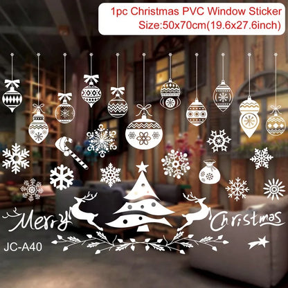Christmas PVC Window Stickers – Festive Wall Decals for Home Decor