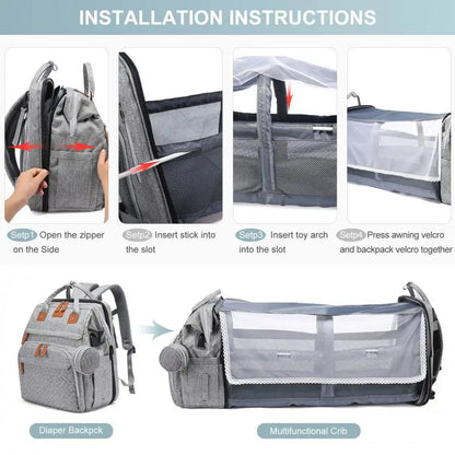 Diaper Bag Backpack – Large Capacity Nappy Changing Bag