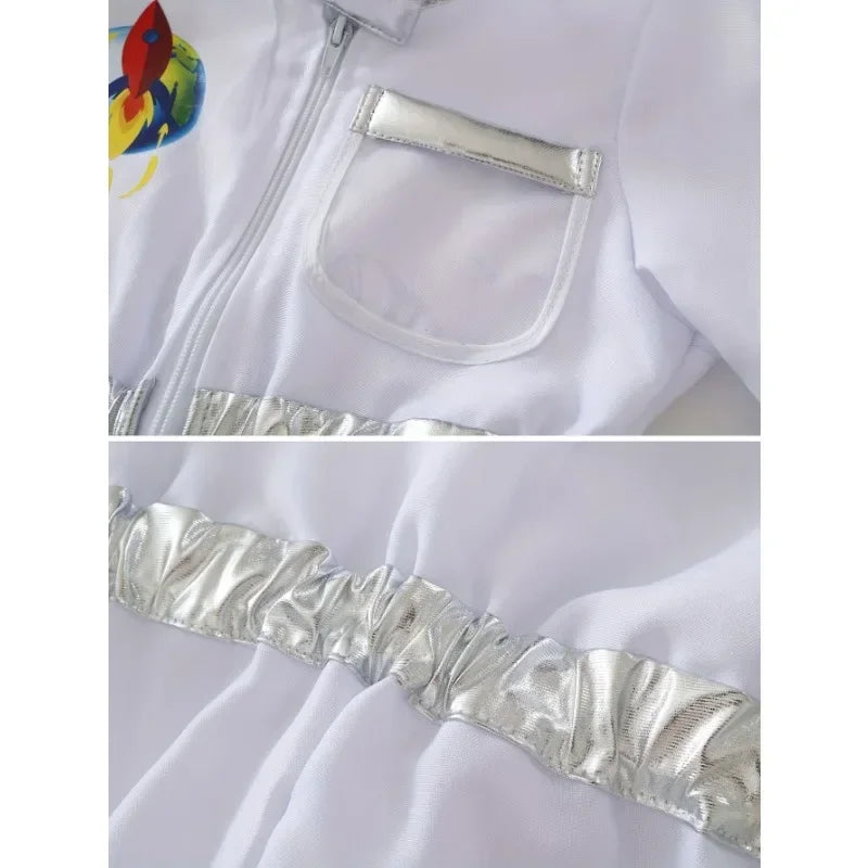 Kids Astronaut Costume – Space Suit Bodysuit with Helmet Hat for Halloween