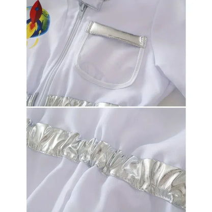Kids Astronaut Costume – Space Suit Bodysuit with Helmet Hat for Halloween