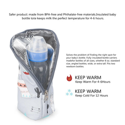 Baby Bottle Warmer Bag – Portable Insulated Stroller Bottle Holder