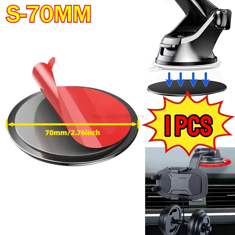 Car Phone Holder Adhesive Disc Pad – Suction Cup Sticky Base Mount (70mm/80mm)