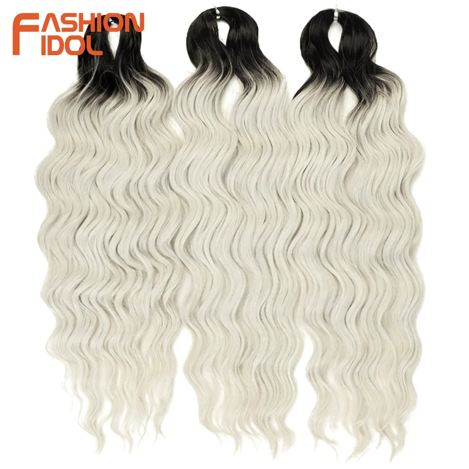 Deep Wave Braiding Hair Extensions 24 Inch – Synthetic Water Wave Crochet Hair