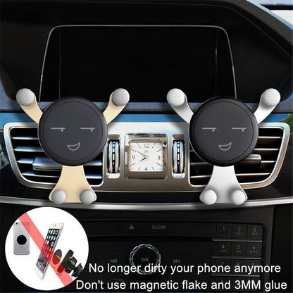Gravity Car Phone Holder – Smile Face Air Vent Clip Mount