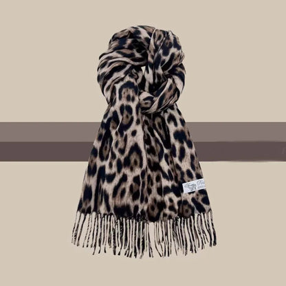 Leopard Print Pashmina Shawl Scarf – Warm Faux Cashmere Wrap