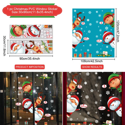 Christmas PVC Window Stickers – Festive Wall Decals for Home Decor
