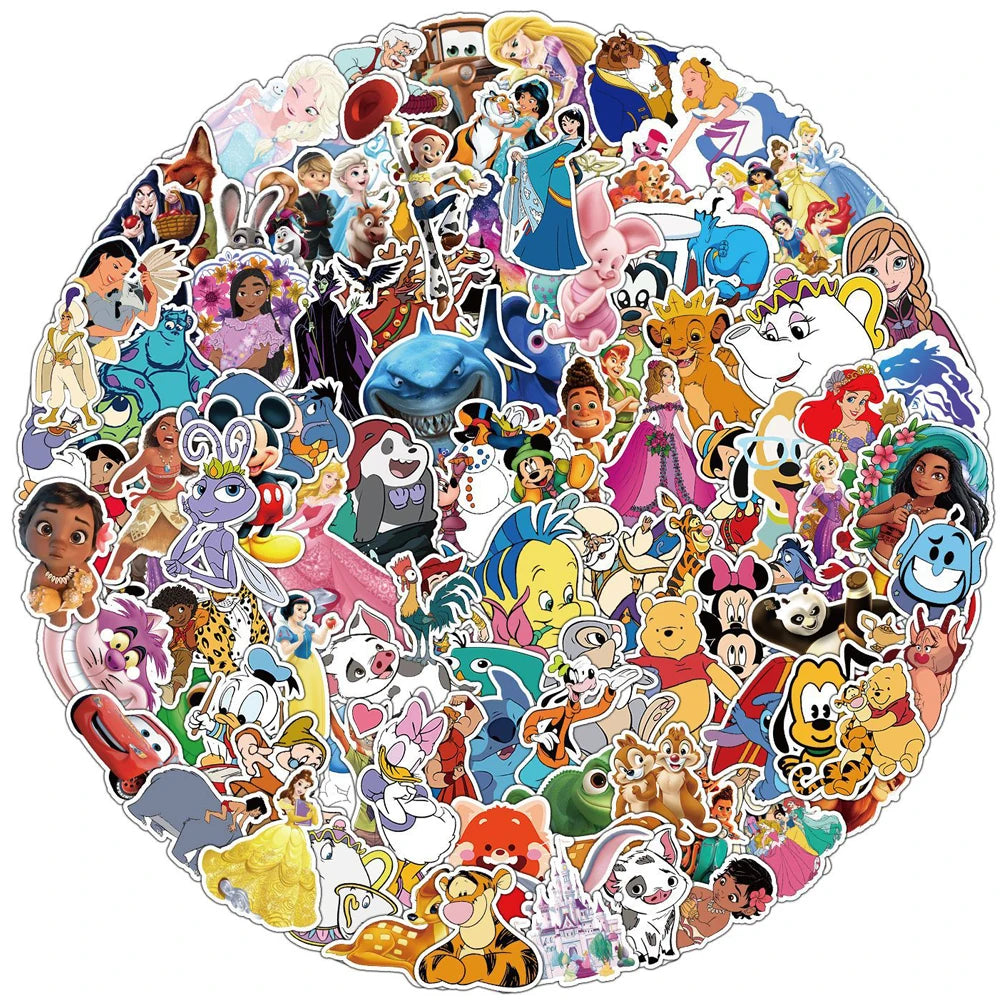 Disney Mix Cartoon Character Stickers (10/30/50/100 PCS)