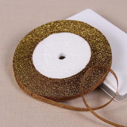 Glitter Satin Ribbon 6mm x 25 Yards – Wedding, Party & Gift Wrapping