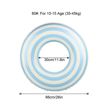 Inflatable Swim Ring Pool Float for Kids & Adults – Striped Inner Tube