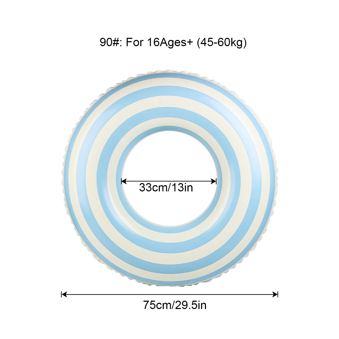 Inflatable Swim Ring Pool Float for Kids & Adults – Striped Inner Tube