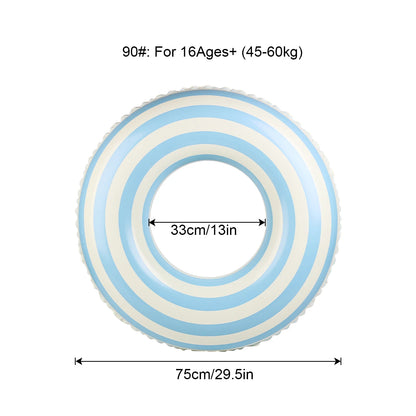Inflatable Swim Ring Pool Float for Kids & Adults – Striped Inner Tube
