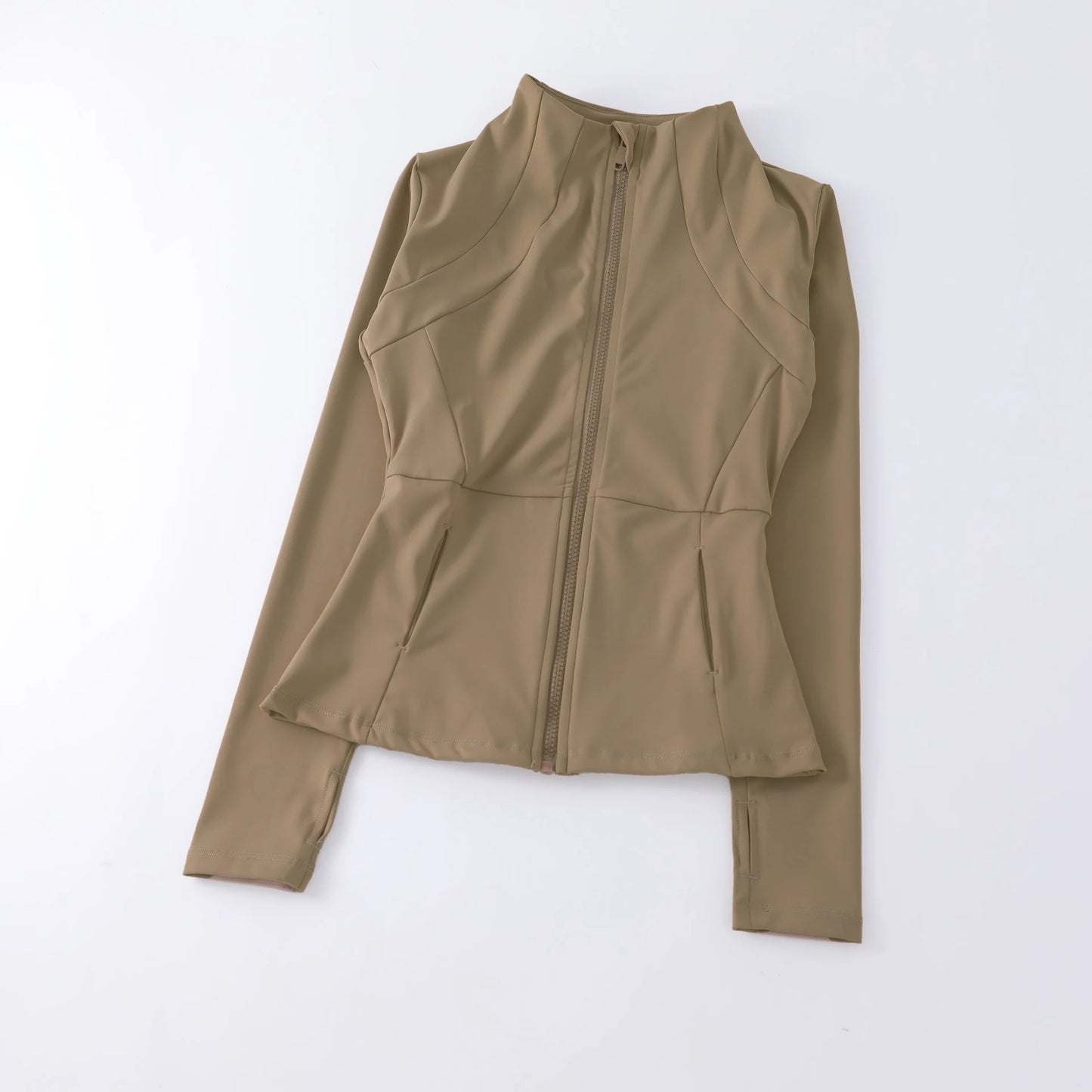 Women's Zip-Up Athletic Jacket – Slim Fit Running Sports Coat