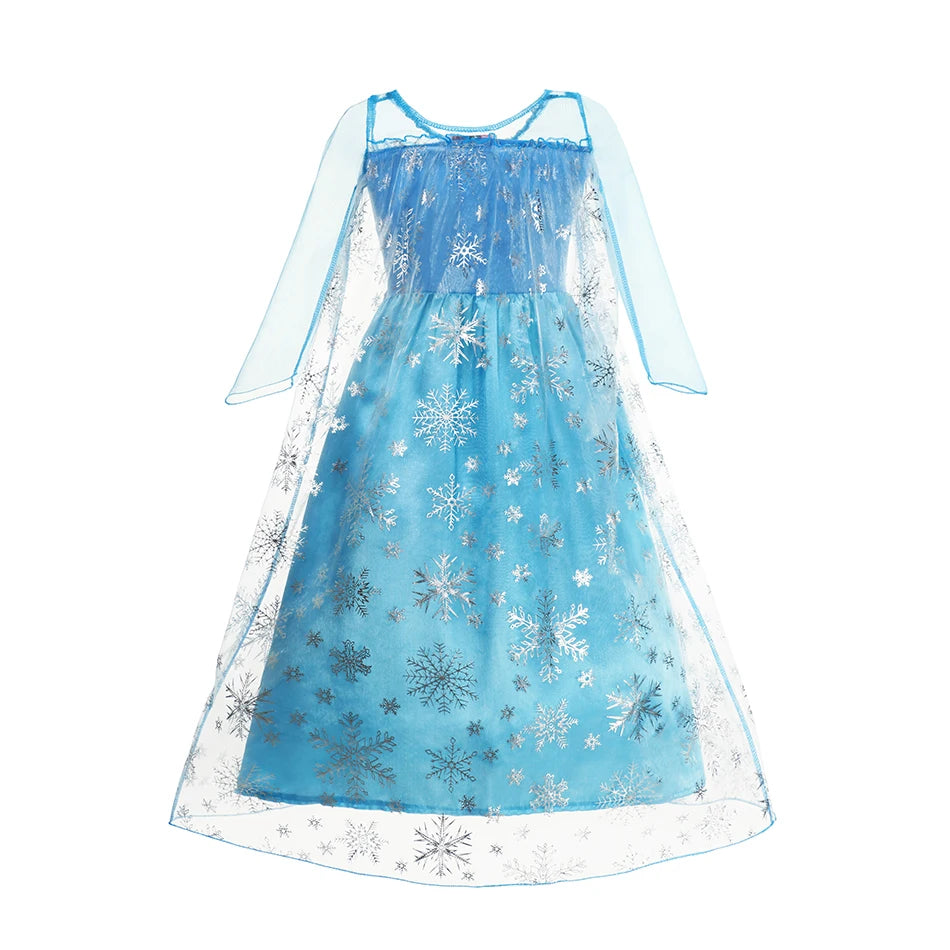 Elsa Princess Dress Girls Frozen Costume Set with Accessories