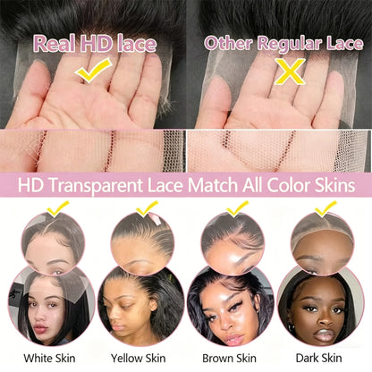 Brazilian Body Wave HD Lace Front Wig – 180% & 200% Density, 360/13x4/13x6/5x5