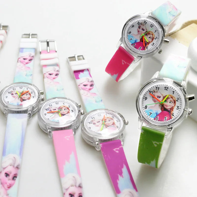 Kids Cartoon LED Light Wrist Watch – Silicone Strap Children's Watch