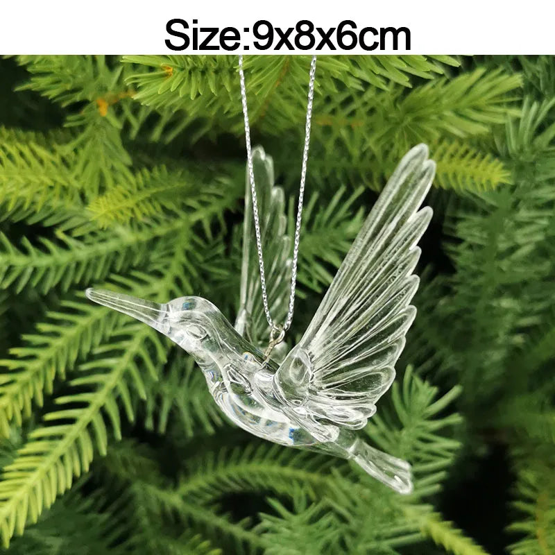Crystal Acrylic Christmas Tree Hanging Ornaments – 5-Pack