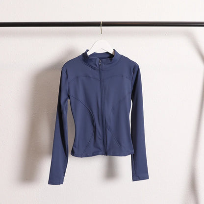 Women's Zip-Up Yoga Jacket with Thumb Holes – Athletic Activewear