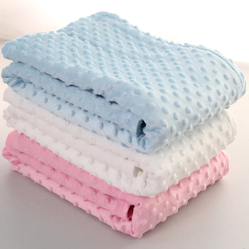 Baby Blanket – Soft Minky Dot Fleece Newborn Swaddle Wrap