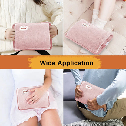 Electric Hot Water Bag Hand Warmer – Rechargeable Soft Plush Heating Pad