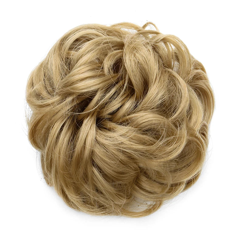 Messy Bun Hair Piece – Synthetic Chignon Donut Updo with Elastic Band