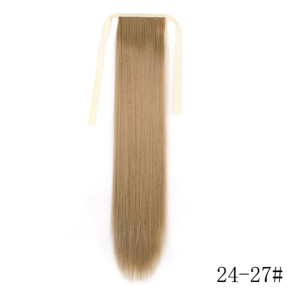 Wrap Around Ponytail Extension Synthetic Straight Hair 22-34 Inch