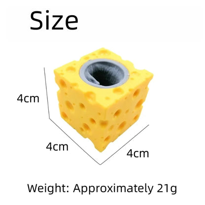 Pop-Up Mouse in Cheese Squeeze Stress Relief Fidget Toy