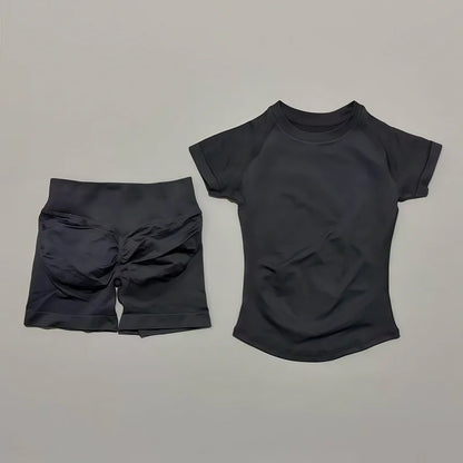 Seamless Workout Set Women 2 Piece – Top & Biker Shorts