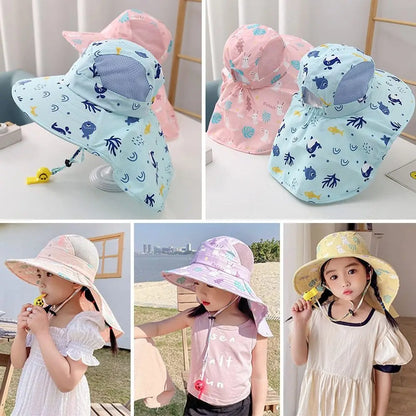 Anti UV Kids Sun Hat with Neck and Ear Protection
