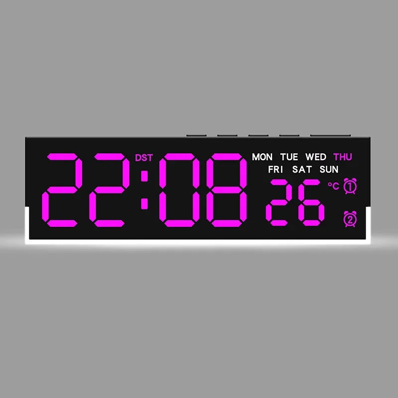 USB Digital Alarm Clock with Mood Light, Temperature & Dual Alarm