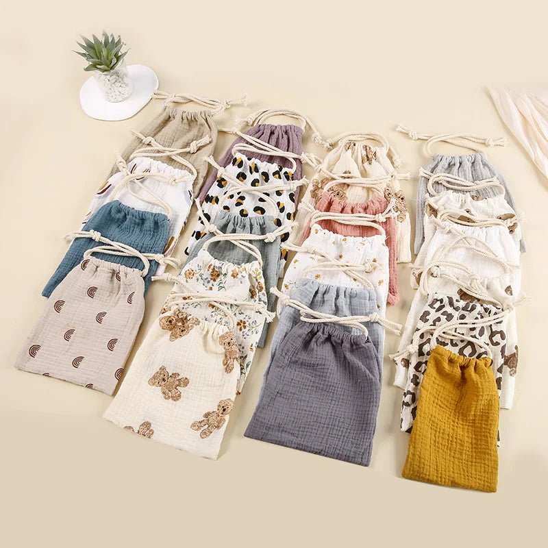 Cute Cartoon Print Drawstring Diaper Bag – Baby Storage Pouch