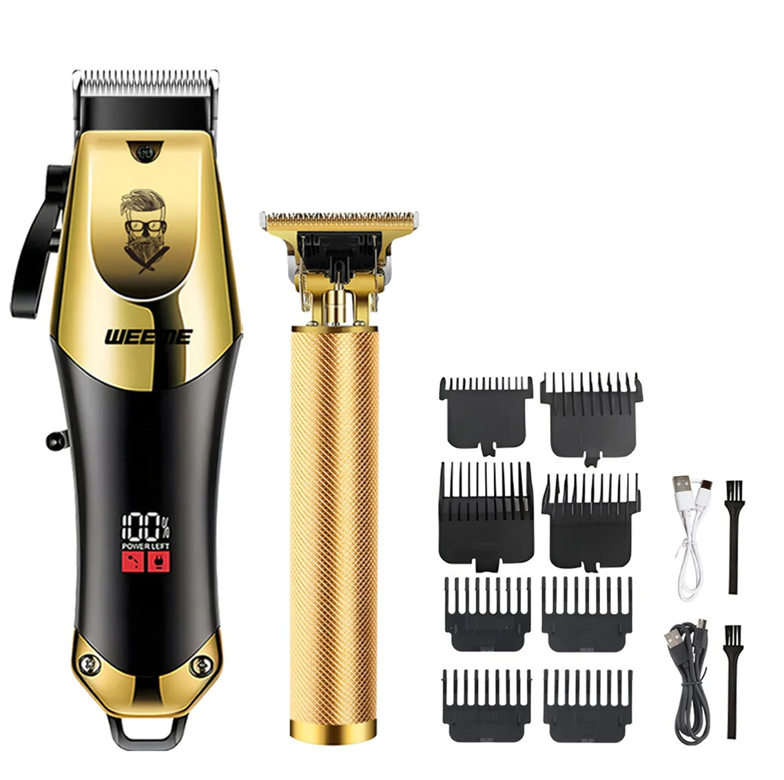 Hair Clipper & Beard Trimmer Kit Rechargeable T9 Vintage