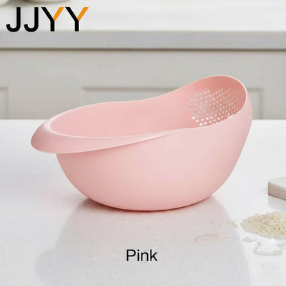 Rice Washing Basket – Plastic Strainer Bowl with Handle