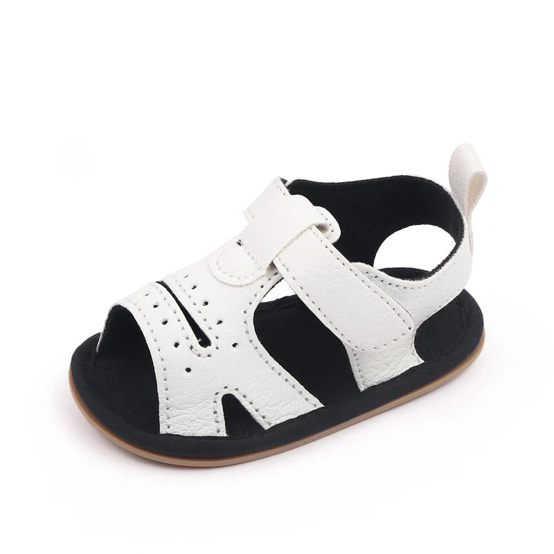 Baby Sandals Anti-Slip Soft PU Leather Toddler Shoes for Boys & Girls 0-18 Months