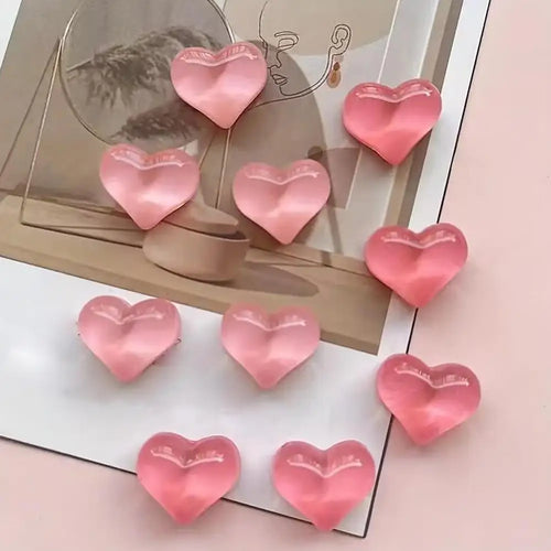 Heart-Shaped Resin Fridge Magnets – Set of 10