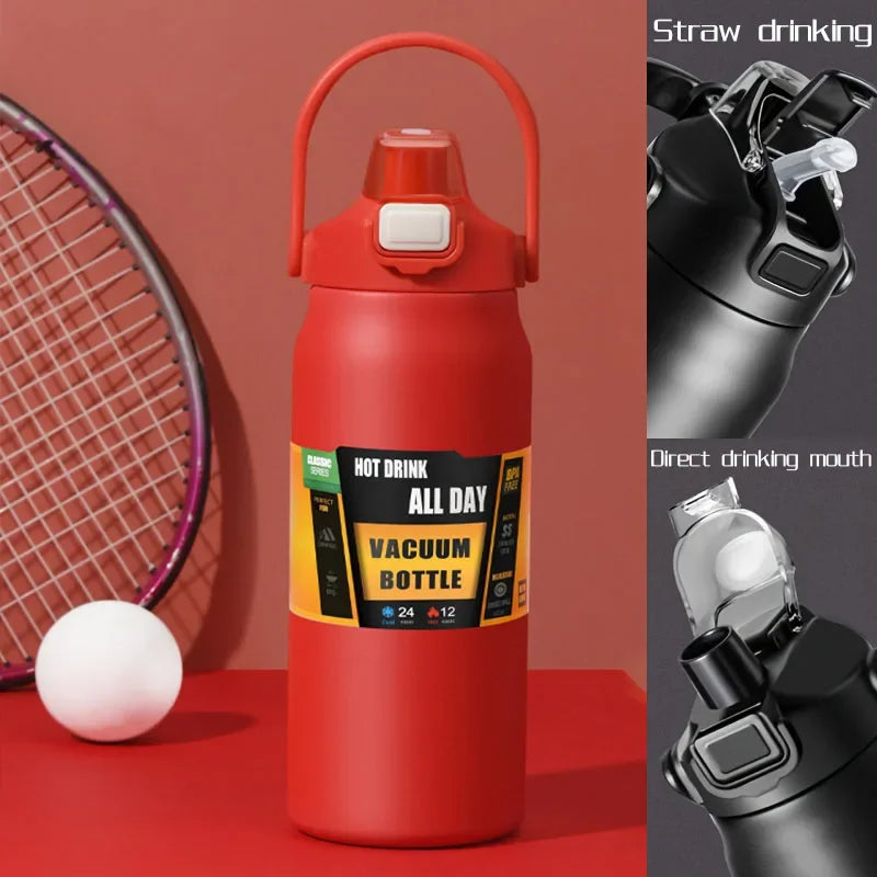 Large Capacity Vacuum Insulated Water Bottle – 800ml to 1500ml Stainless Steel Thermos