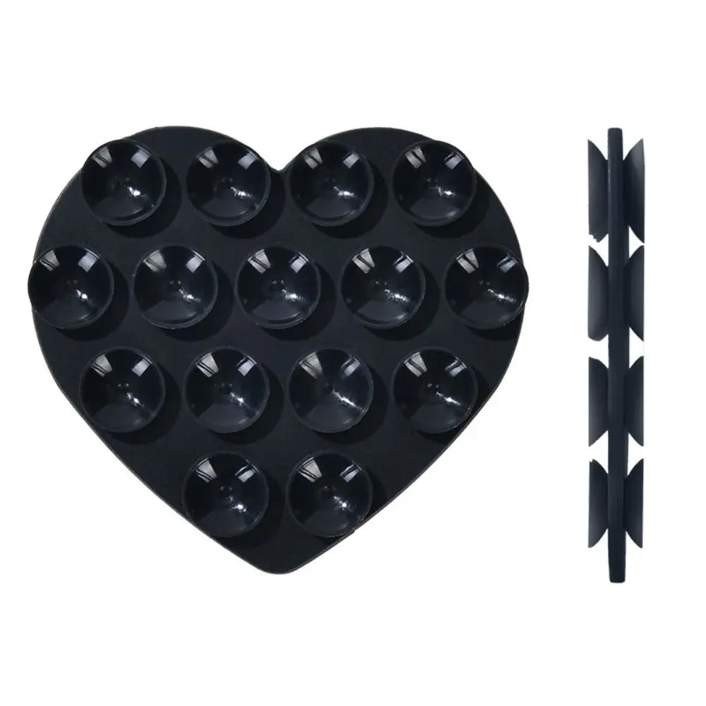 Heart-Shape Suction Cup Phone Holder – Silicone Grip Pad