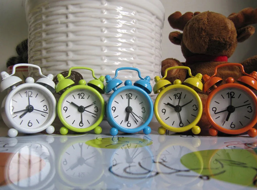 Mini Metal Twin Bell Alarm Clock – Cute Retro Style for Kids & Home