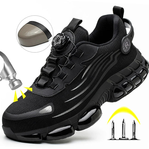 Men's Safety Work Shoes Breathable Steel Toe Sneakers