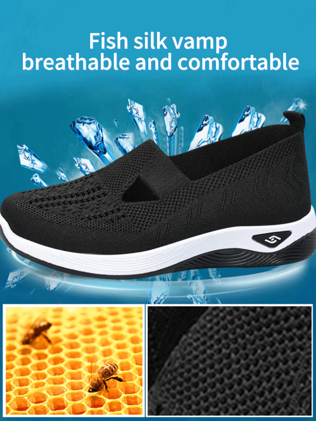 Women's Breathable Slip-On Sneakers – Lightweight Casual Walking Shoes