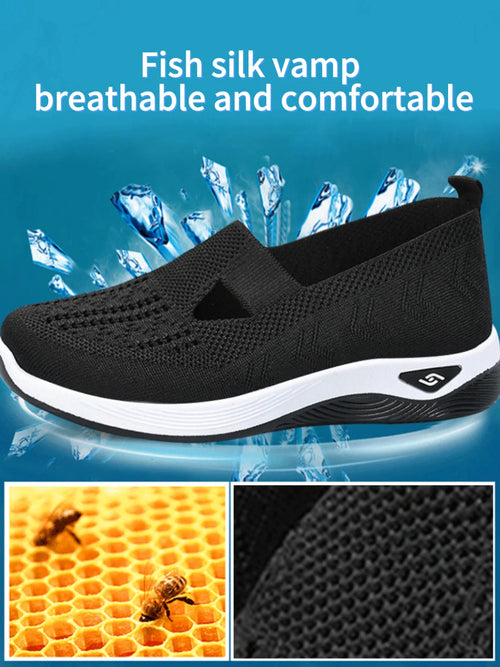 Women's Breathable Slip-On Sneakers – Lightweight Casual Walking Shoes
