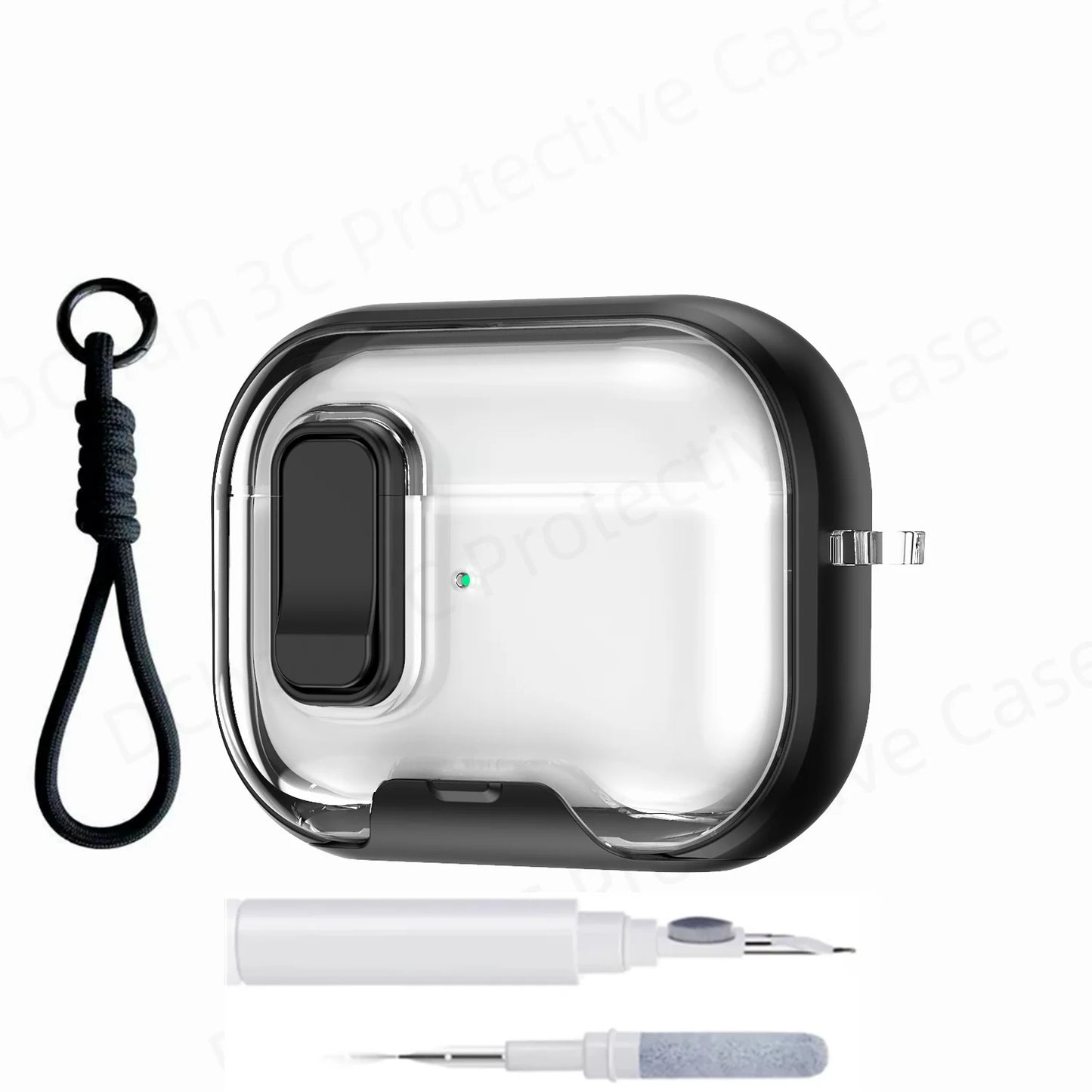 AirPods Pro 3 Clear Case with Cleaning Kit & Lanyard